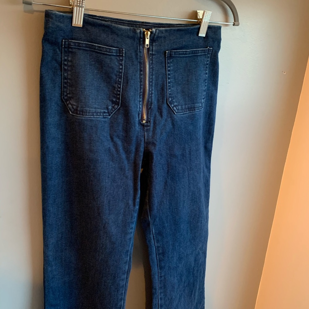 💙🧿 Flared Denim Jeans with Front Zipper 🧿💙